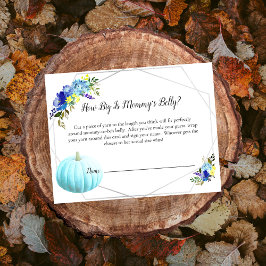 Pumpkin Baby Shower Mommy's Bauchgröße Game | Blau Einladung