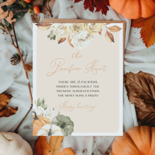 Pumpkin Baby Shower Schnuller Hunt Poster