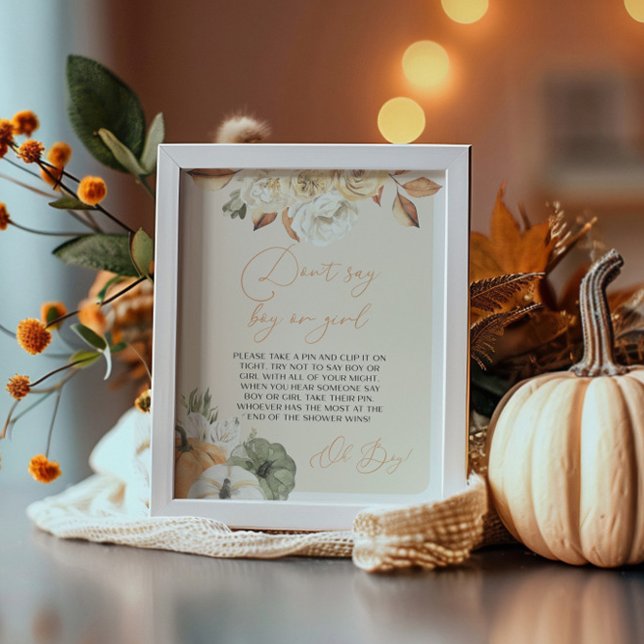 Pumpkin Baby Showingzeichen Poster (Von Creator hochgeladen)