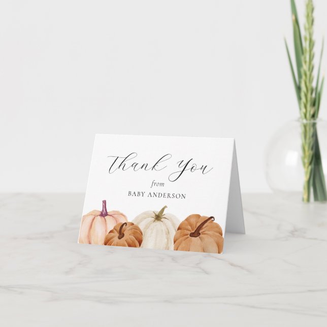 Pumpkin Baby Vielen Dank Dankeskarte (Vorderseite)