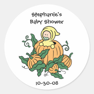 Pumpkin-Babyaufkleber - Baby-Dusche-Gastgeschenk Runder Aufkleber