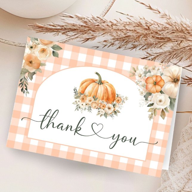 Pumpkin Babydusche Herbst Gefallen Herbst Vielen D Dankeskarte (Von Creator hochgeladen)