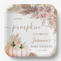 Pumpkin Babydusche Pink Girl Floral Herbst Herbst