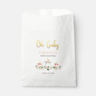 Pumpkin Babydusche Rosa und Gold Geschenk Geschenktütchen
