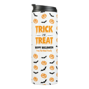 Pumpkin Bat Trick oder Behandlung individuell anpa Thermosbecher