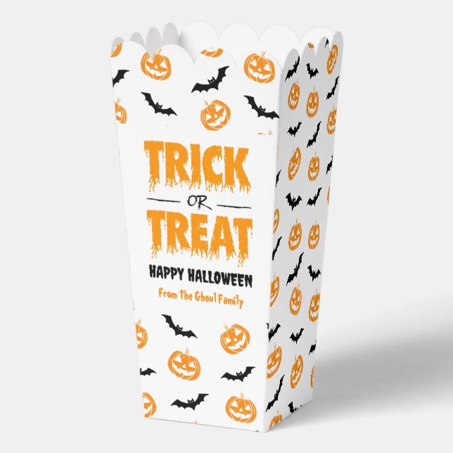 Pumpkin Bat Trick oder Treat Light Popcorn Geschenkschachtel (Vorderseite)