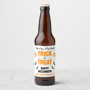 Pumpkin Bat Trick oder Treat Party Light Bierflaschenetikett