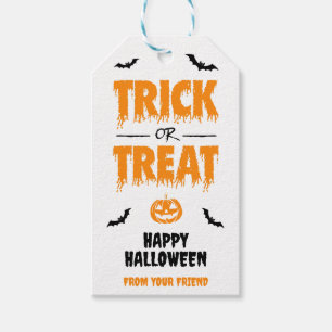 Pumpkin Bat Trick oder Treat Party Light Geschenkanhänger