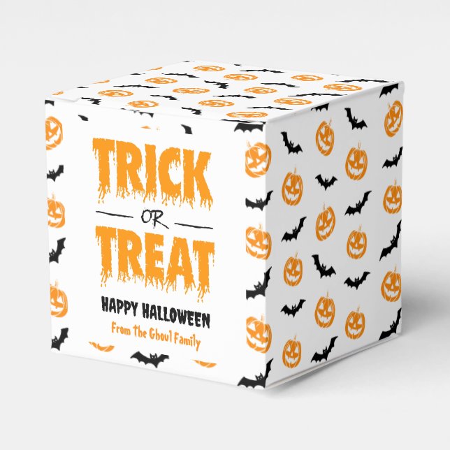 Pumpkin Bat Trick oder Treatlight Cube Geschenkschachtel (Vorderseite)