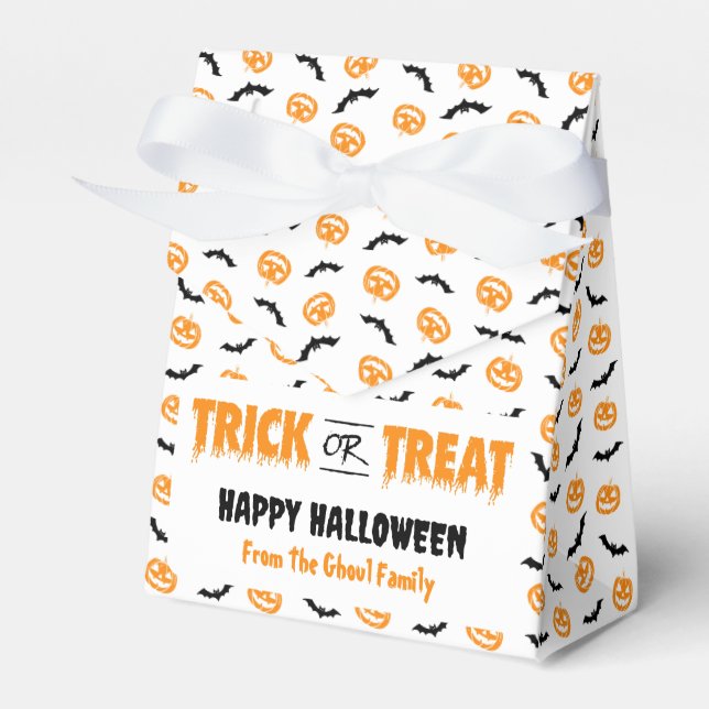Pumpkin Bat Trick oder Treatment Light Zent Geschenkschachtel (Vorderseite)