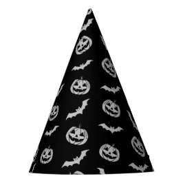Pumpkin Bat Trick oder Treten schwarzes Muster Partyhütchen
