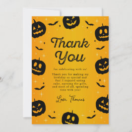 Pumpkin Bats Halloween Geburtstag Danke-Karte Dankeskarte