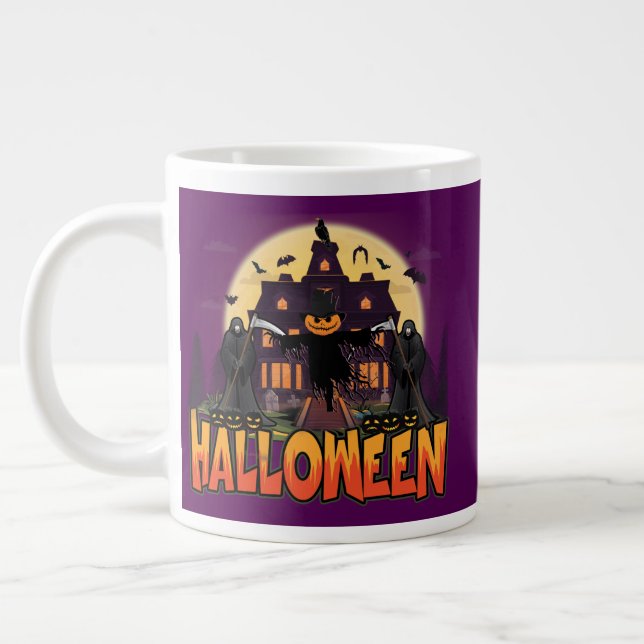 Pumpkin Beängstigend House, Halloween Jumbo-Tasse (Links)