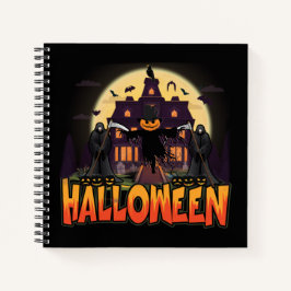 Pumpkin Beängstigend House, Halloween Notizbuch