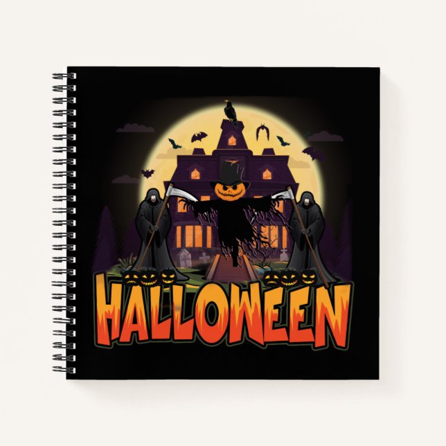 Pumpkin Beängstigend House, Halloween Notizbuch (Vorderseite)