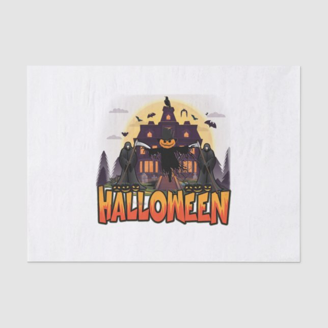 Pumpkin Beängstigend House, Halloween Seidenpapier (Vorderseite)