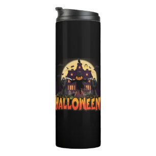 Pumpkin Beängstigend House, Halloween Thermosbecher