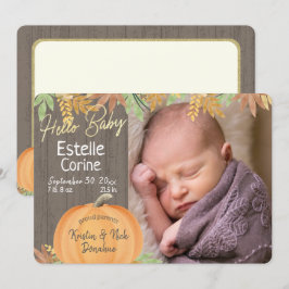 Pumpkin Birth Ankündigung und vielen Dank