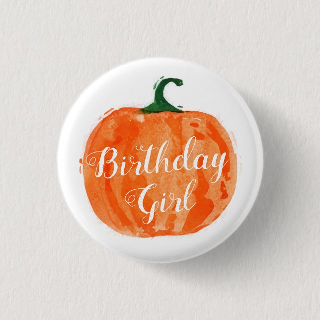 Pumpkin Birthday Button (Vorderseite)