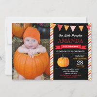 Pumpkin Birthday Einladung Orange und Rot
