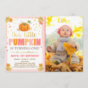 Pumpkin Birthday Einladung Pink Erster Geburtstag