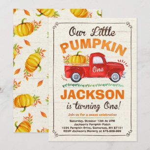 Pumpkin Birthday Einladung Pumpkin Truck Party