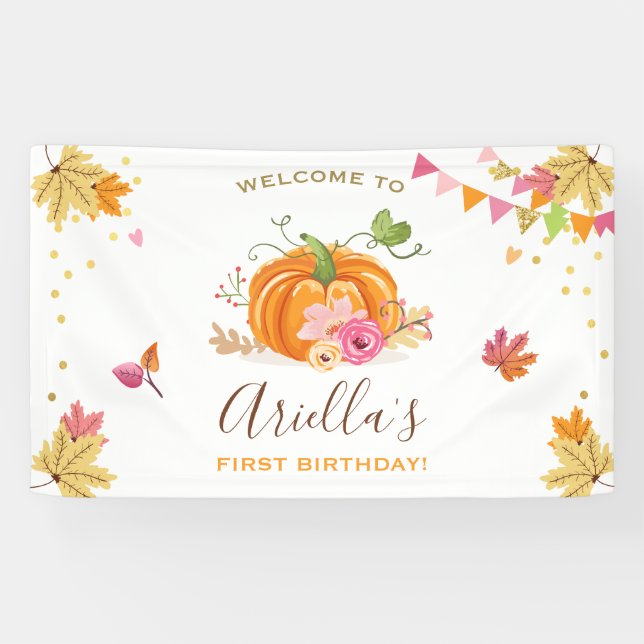 Pumpkin Birthday Hintergrund Banner Herbst Herbstm (Horizontal)