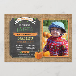 Pumpkin Birthday Party Harvest Foto Fall Einladung