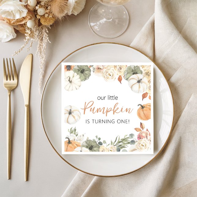 Pumpkin Birthday Party Napkin Serviette (Von Creator hochgeladen)