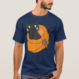 Pumpkin Black Cat Herbst Erntedank Cats Lo T-Shirt