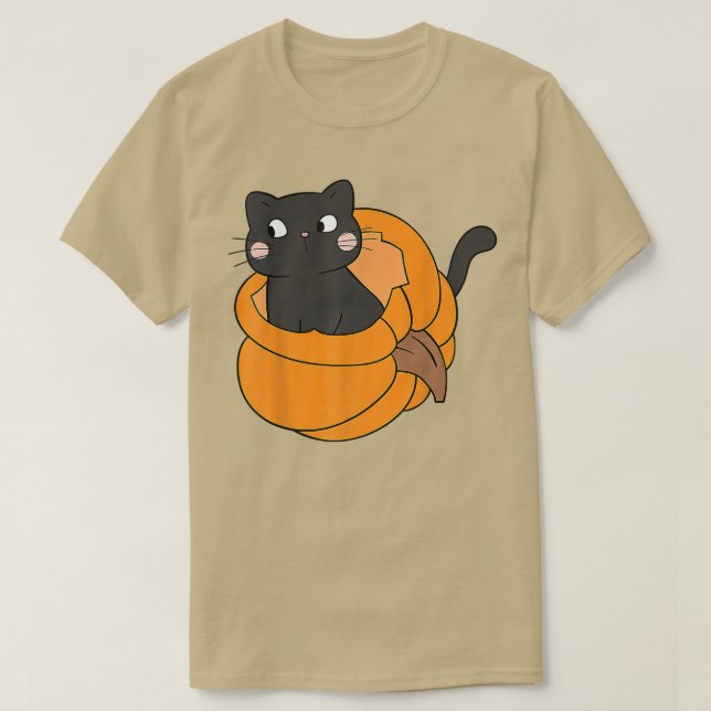 Pumpkin Black Cat Herbst Erntedank Cats Lo T-Shirt (Design vorne)