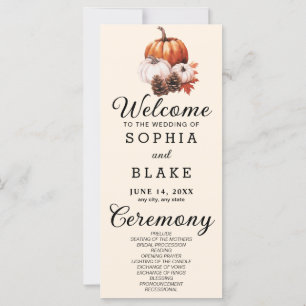 Pumpkin & Blätter Fall Almond Wedding Program