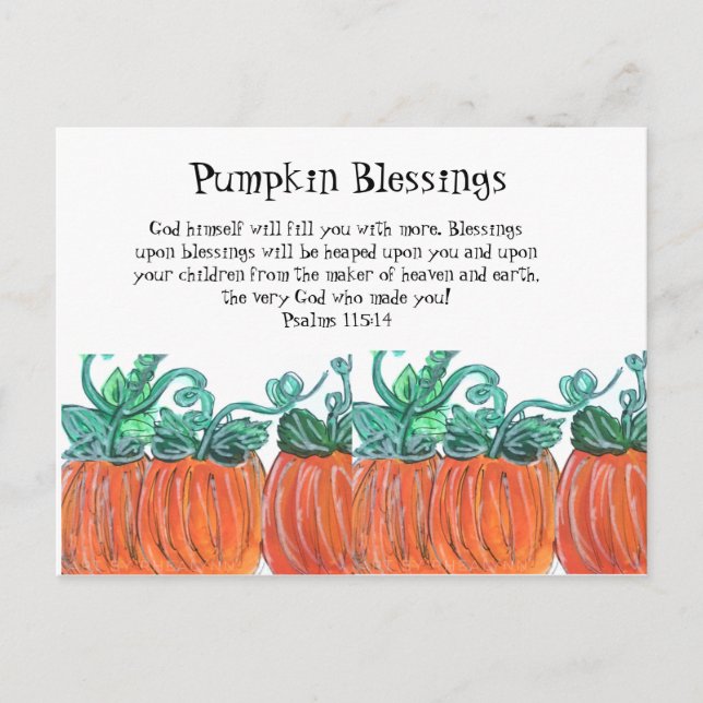 Pumpkin Blessings Postkarte (Vorderseite)