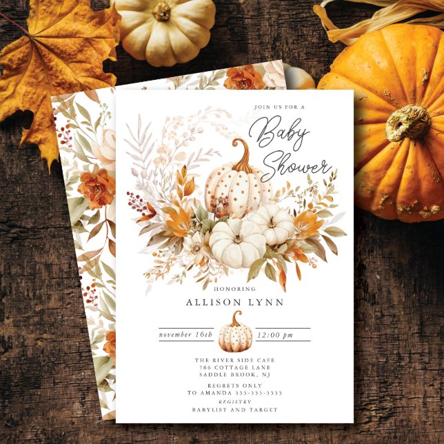 Pumpkin Blossom Babydusche Einladung (Von Creator hochgeladen)