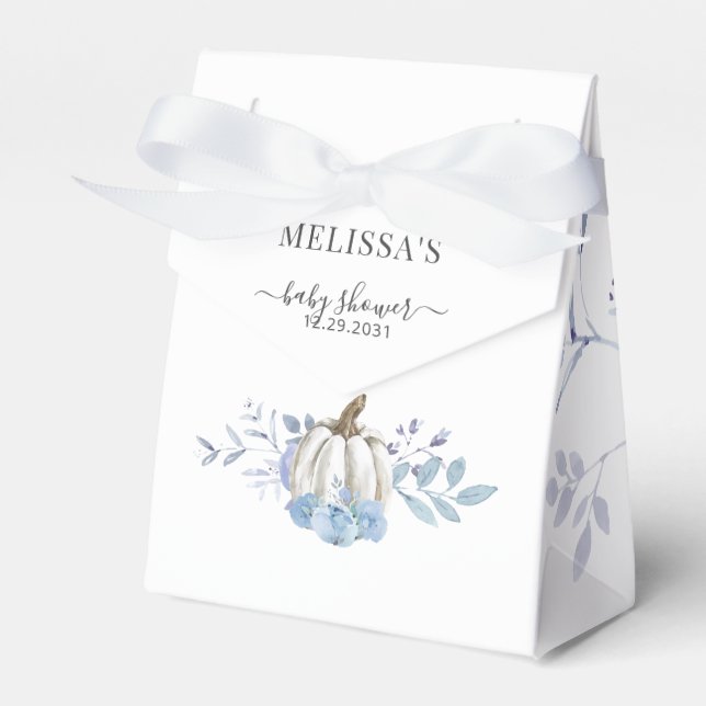 Pumpkin Blue Lilac Floral Boys Baby Dusche Geschenkschachtel (Vorderseite)