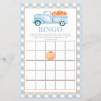 Pumpkin Blue LKW Baby Showroom Bingo
