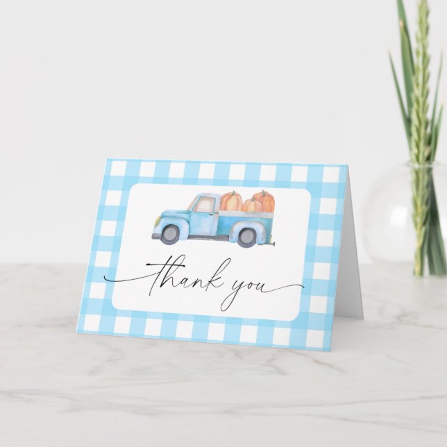 Pumpkin Blue LKW Dankeschön Karte (Vorderseite)