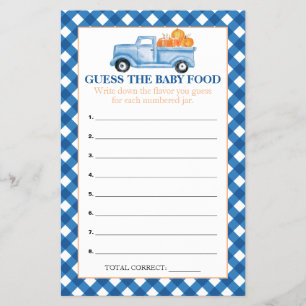 Pumpkin Blue Truck Guess Baby Food Showspiele Flyer