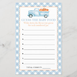 Pumpkin Blue Truck Guess Baby Food Showspiele Flyer