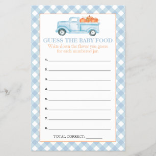 Pumpkin Blue Truck Guess Baby Food Showspiele Flyer