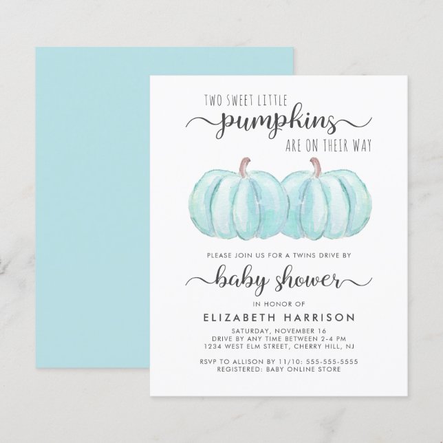 Pumpkin Blue Twin Boys Drive by Baby Shooter (Vorne/Hinten)