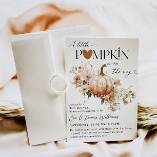 Pumpkin & Blume Boho Fall Babydusche Einladung