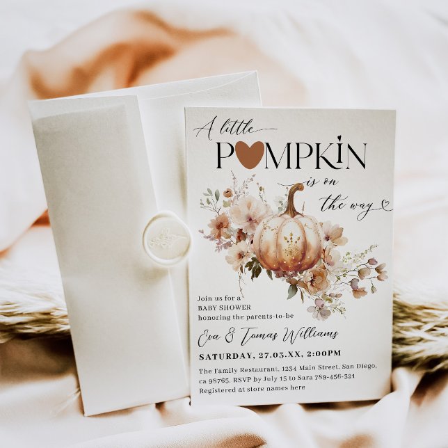 Pumpkin & Blume Boho Fall Babydusche Einladung (Von Creator hochgeladen)