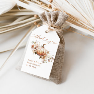 Pumpkin & Blume Boho Fall Babydusche Geschenkanhänger