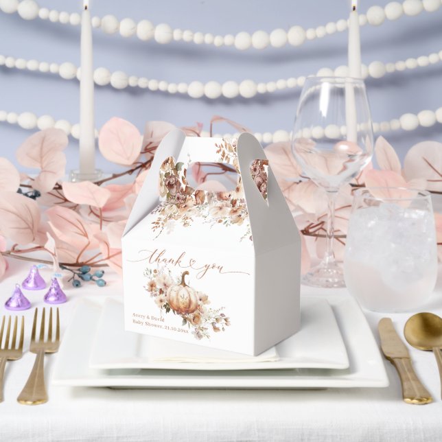 Pumpkin & Blume Boho Fall Babydusche Geschenkschachtel (Hochzeit)