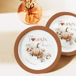 Pumpkin & Blume Boho Fall Babydusche Pappteller