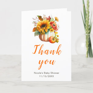 Pumpkin Blume Bouquet Babydusche Dankeskarte