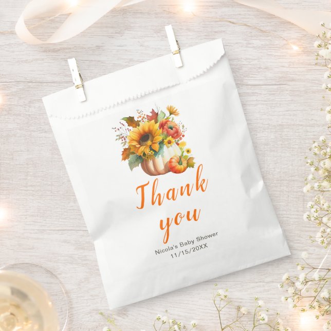 Pumpkin Blume Bouquet Babydusche Geschenktütchen (Ausgeschnitten)