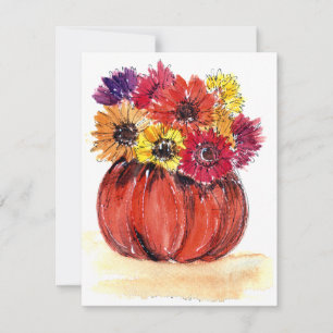 Pumpkin-Blume Note Card Blank in w Umschlag Mitteilungskarte