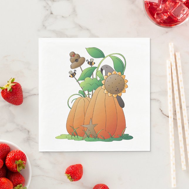 Pumpkin-Blume und Bienen Serviette (Von Creator hochgeladen)